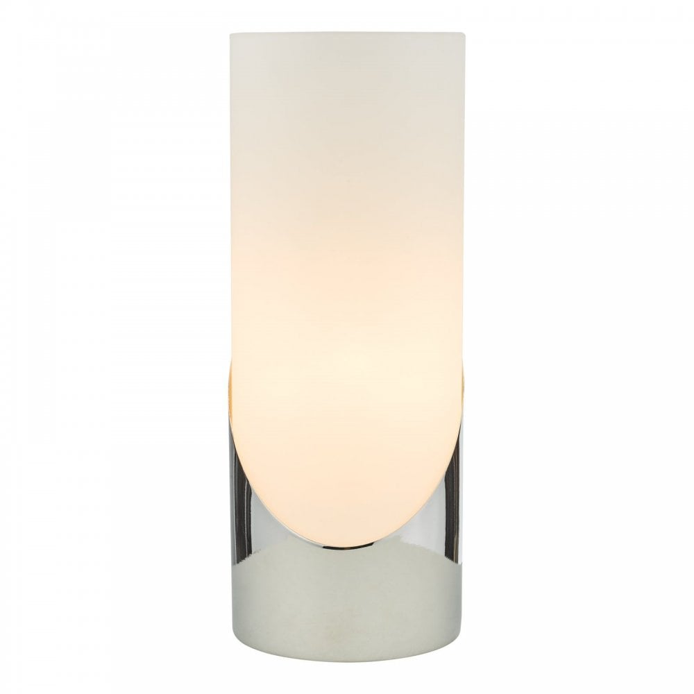 Faris Touch Table Lamp In Polished Chrome Finish With Alabaster Glass FAR4250