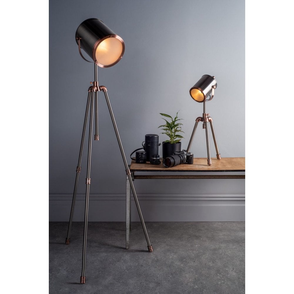 Jake Floor Lamp In Antique Silver And Copper Finish JAK4921