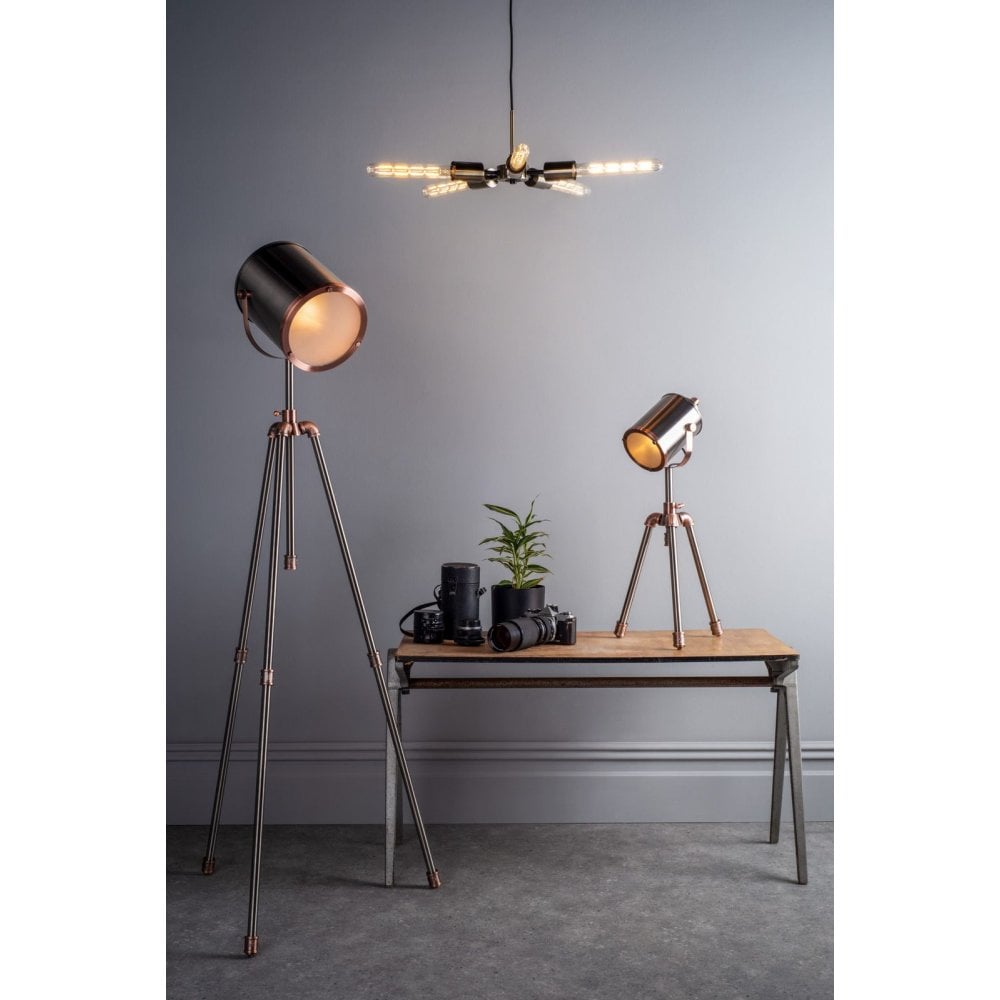 Jake Floor Lamp In Antique Silver And Copper Finish JAK4921