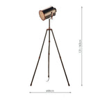 Jake Floor Lamp In Antique Silver And Copper Finish JAK4921