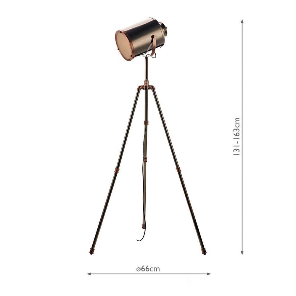 Jake Floor Lamp In Antique Silver And Copper Finish JAK4921