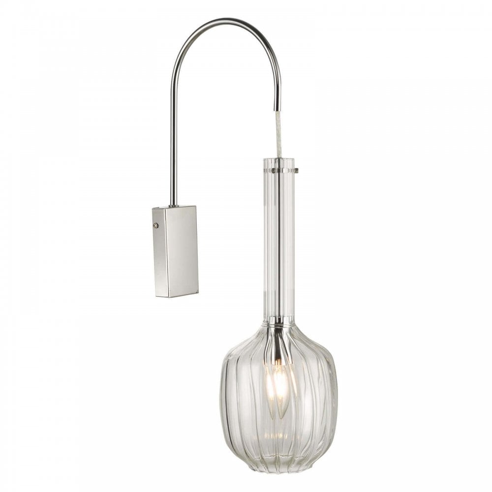 Kasha Single Wall Light In Polished Chrome Finish with Moulded Glass KAS0708