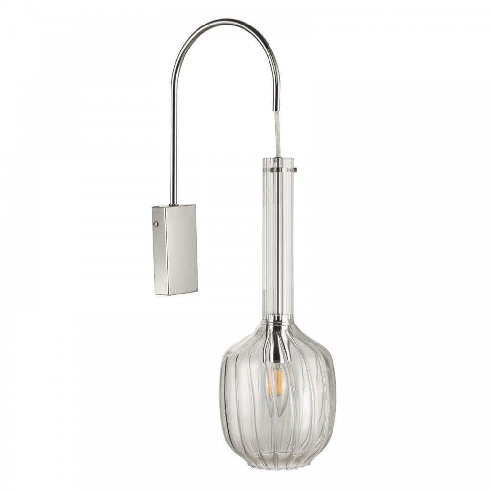 Kasha Single Wall Light In Polished Chrome Finish with Moulded Glass KAS0708