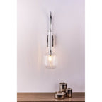 Kasha Single Wall Light In Polished Chrome Finish with Moulded Glass KAS0708
