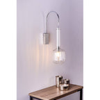 Kasha Single Wall Light In Polished Chrome Finish with Moulded Glass KAS0708