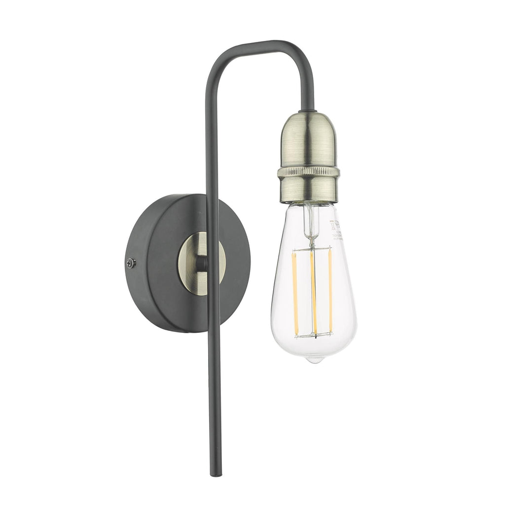 Kiefer Industrial Wall Light In Black And Antique Brass Finish KIE0722