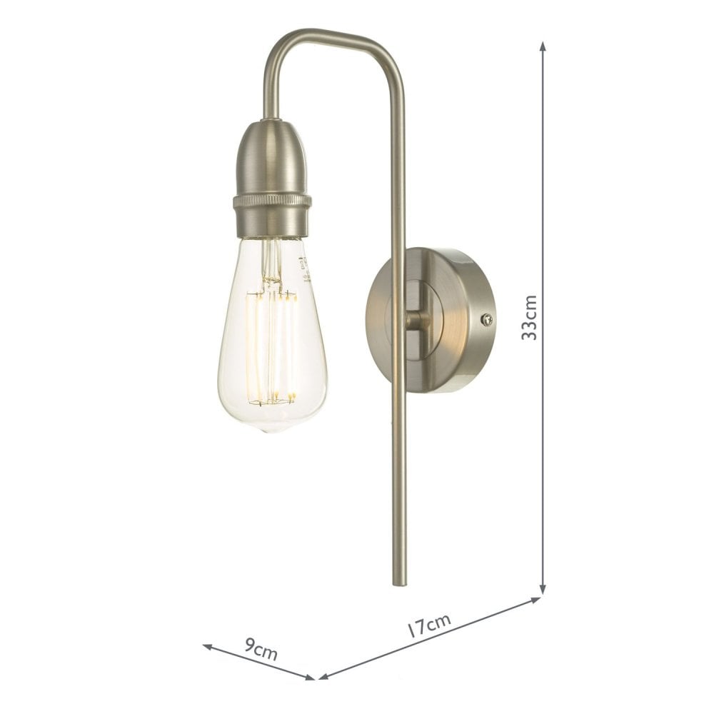 Kiefer Industrial Wall Light In Satin Chrome Finish KIE0746