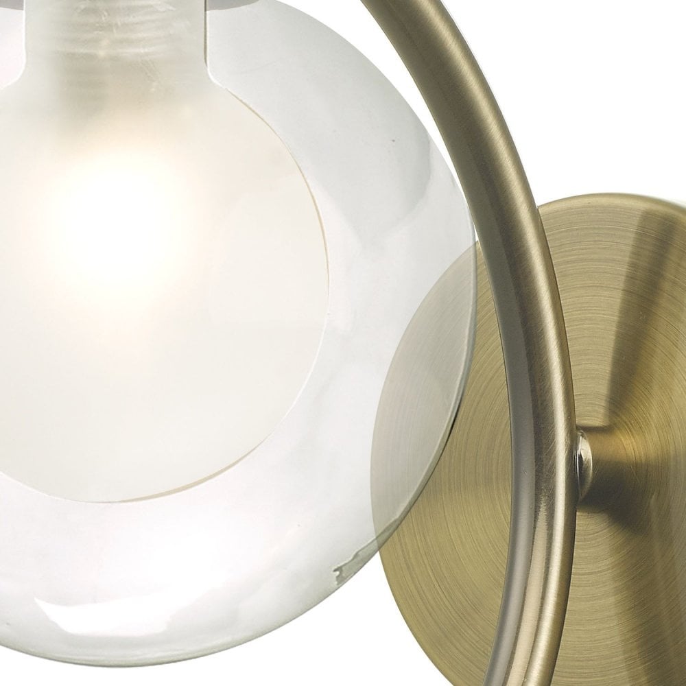 Nakita Wall Light In Antique Brass With Clear And Opal Glass NAK0775-04