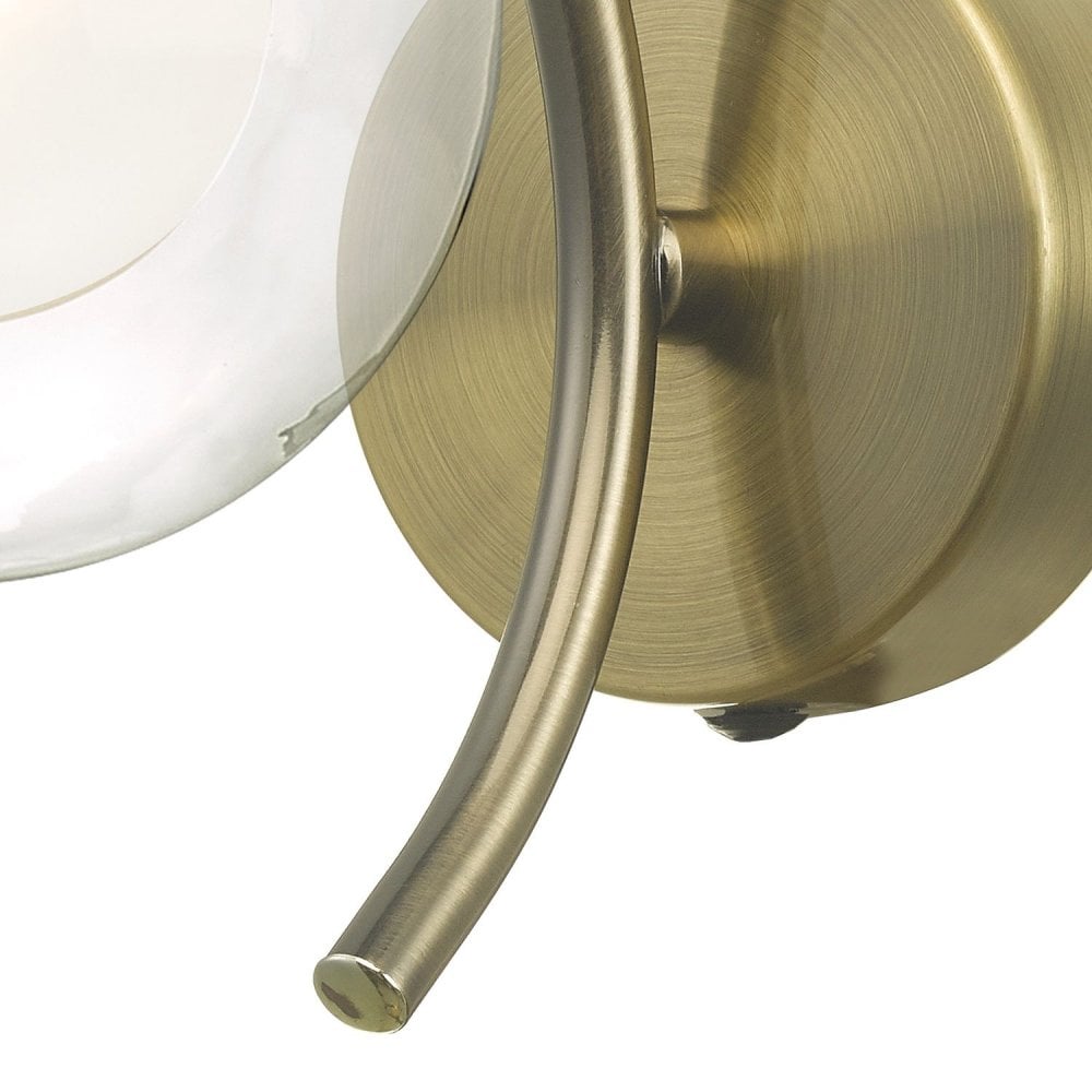 Nakita Wall Light In Antique Brass With Clear And Opal Glass NAK0775-04