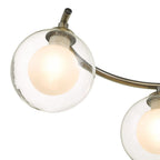 Nakita 6 Light Semi Flush Ceiling Light In Antique Brass With Clear And Opal Glass NAK6475-04