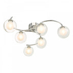 Nakita 6 Light Semi Flush Ceiling Light In Chrome With Clear And Opal Glass NAK6450-04