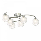 Nakita 6 Light Semi Flush Ceiling Light In Chrome With Clear And Opal Glass NAK6450-04