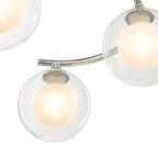 Nakita 6 Light Semi Flush Ceiling Light In Chrome With Clear And Opal Glass NAK6450-04