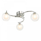 Nakita 3 Light Semi Flush Ceiling Light In Chrome With Clear And Opal Glass NAK5350-04