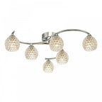 Nakita 6 Light Semi Flush Ceiling Light In Antique Brass With Dimpled Glass NAK6475-06