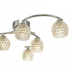 Nakita 6 Light Semi Flush Ceiling Light In Antique Brass With Dimpled Glass NAK6475-06