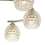 Nakita 6 Light Semi Flush Ceiling Light In Antique Brass With Dimpled Glass NAK6475-06
