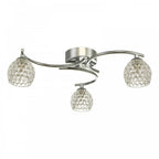Nakita 3 Light Semi Flush Ceiling Light In Chrome With Dimpled Glass NAK5350-06
