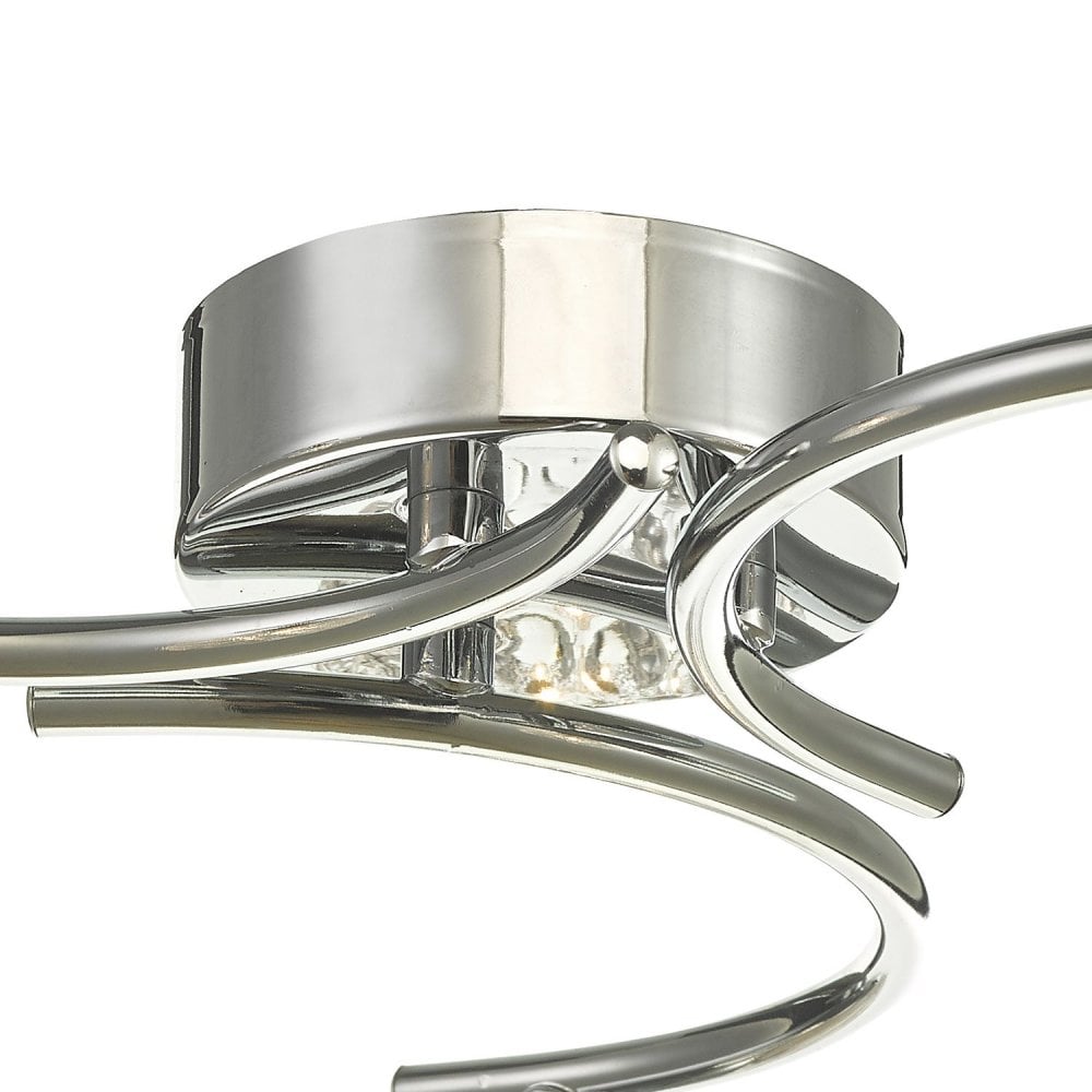 Nakita 3 Light Semi Flush Ceiling Light In Chrome With Dimpled Glass NAK5350-06