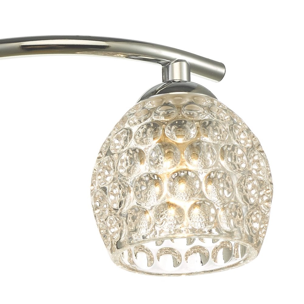 Nakita 3 Light Semi Flush Ceiling Light In Chrome With Dimpled Glass NAK5350-06