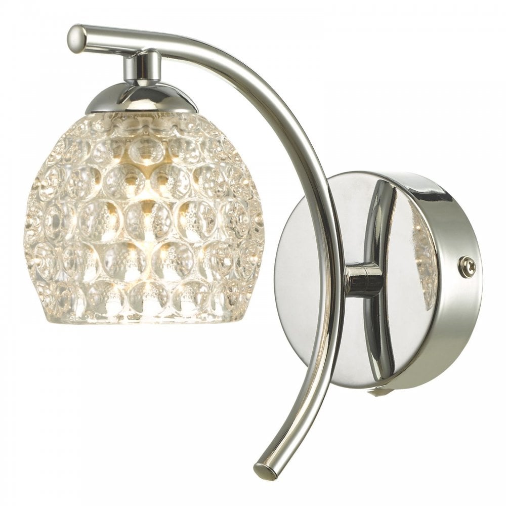 Nakita Wall Light In Polished Chrome With Dimpled Glass NAK0750-06
