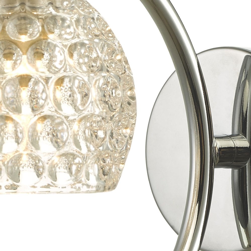 Nakita Wall Light In Polished Chrome With Dimpled Glass NAK0750-06