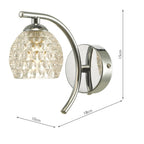Nakita Wall Light In Polished Chrome With Dimpled Glass NAK0750-06