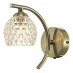 Nakita Wall Light In Antique Brass With Dimpled Glass NAK0775-06