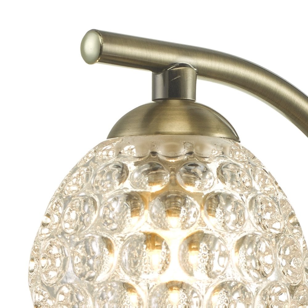 Nakita Wall Light In Antique Brass With Dimpled Glass NAK0775-06