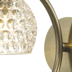 Nakita Wall Light In Antique Brass With Dimpled Glass NAK0775-06