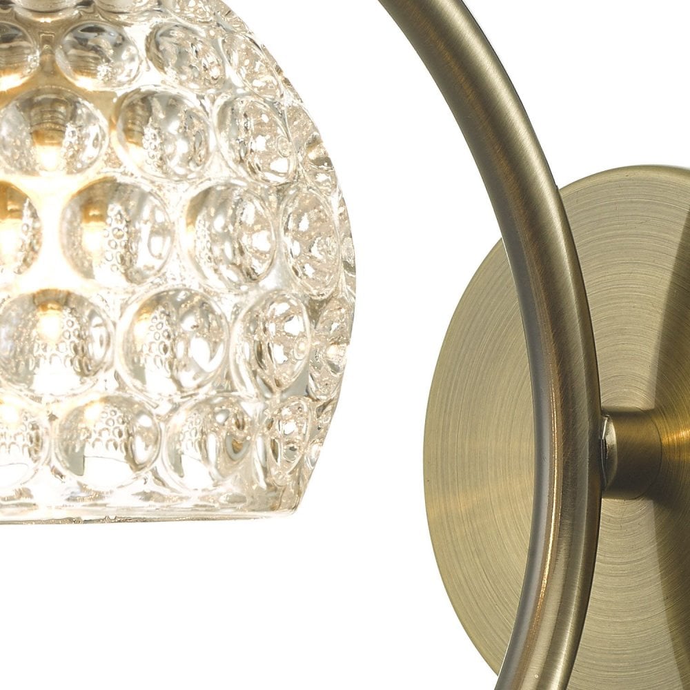 Nakita Wall Light In Antique Brass With Dimpled Glass NAK0775-06