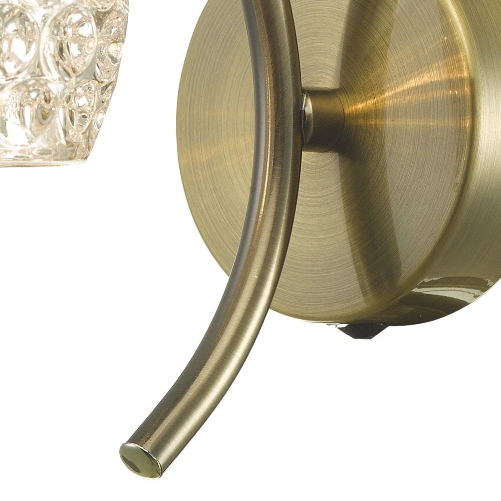 Nakita Wall Light In Antique Brass With Dimpled Glass NAK0775-06