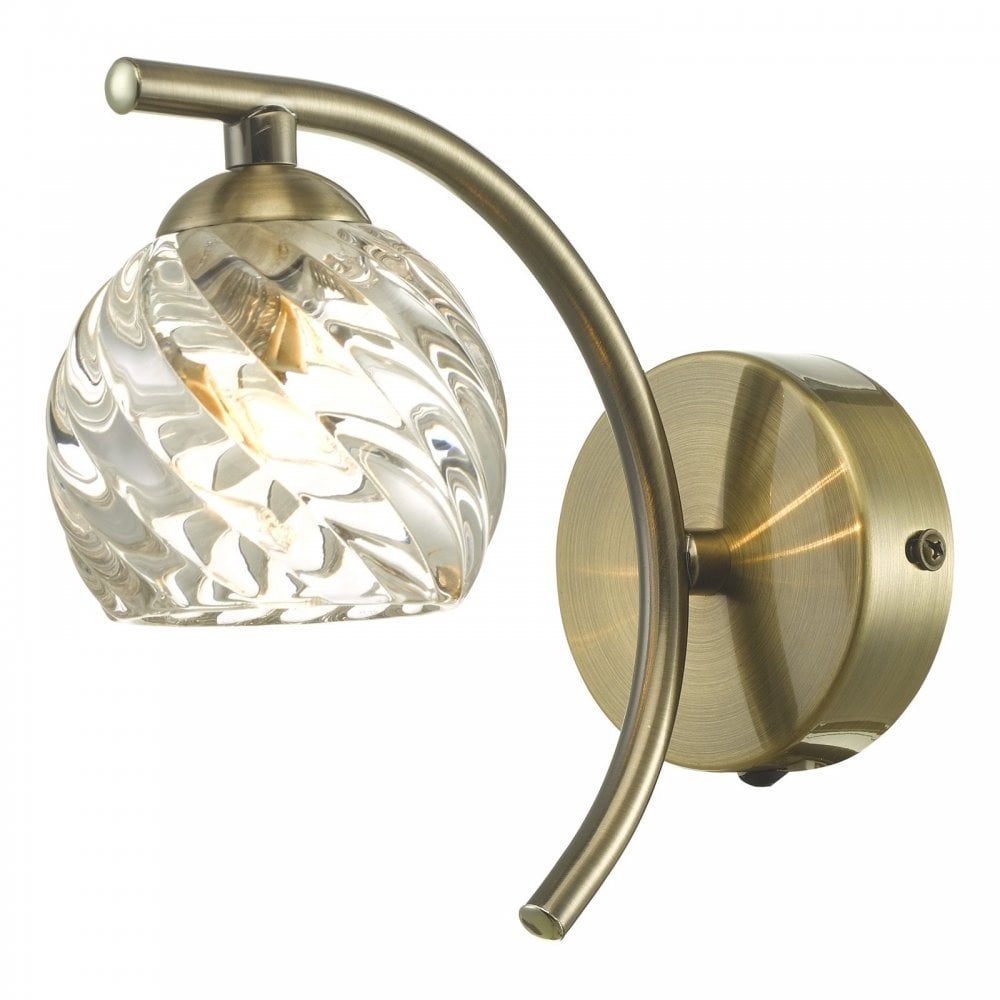 Nakita Wall Light In Antique Brass With Twisted Open Glass NAK0775-05