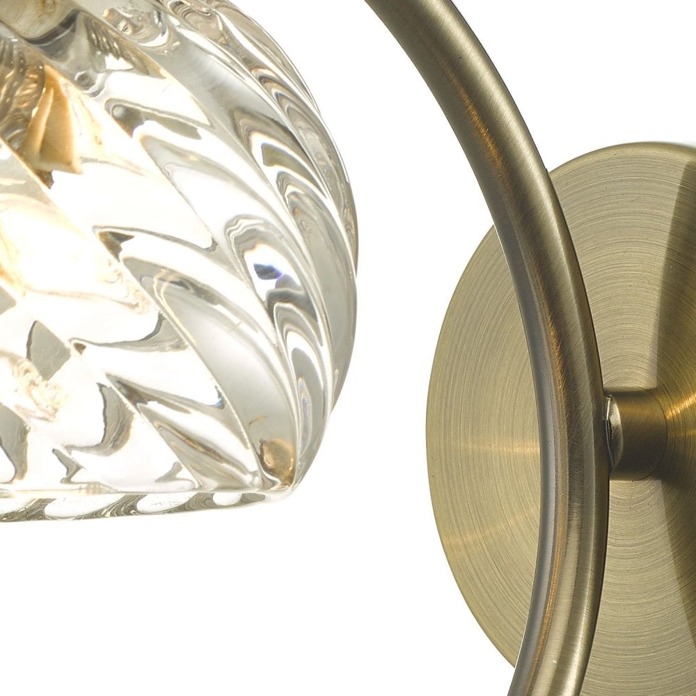 Nakita Wall Light In Antique Brass With Twisted Open Glass NAK0775-05