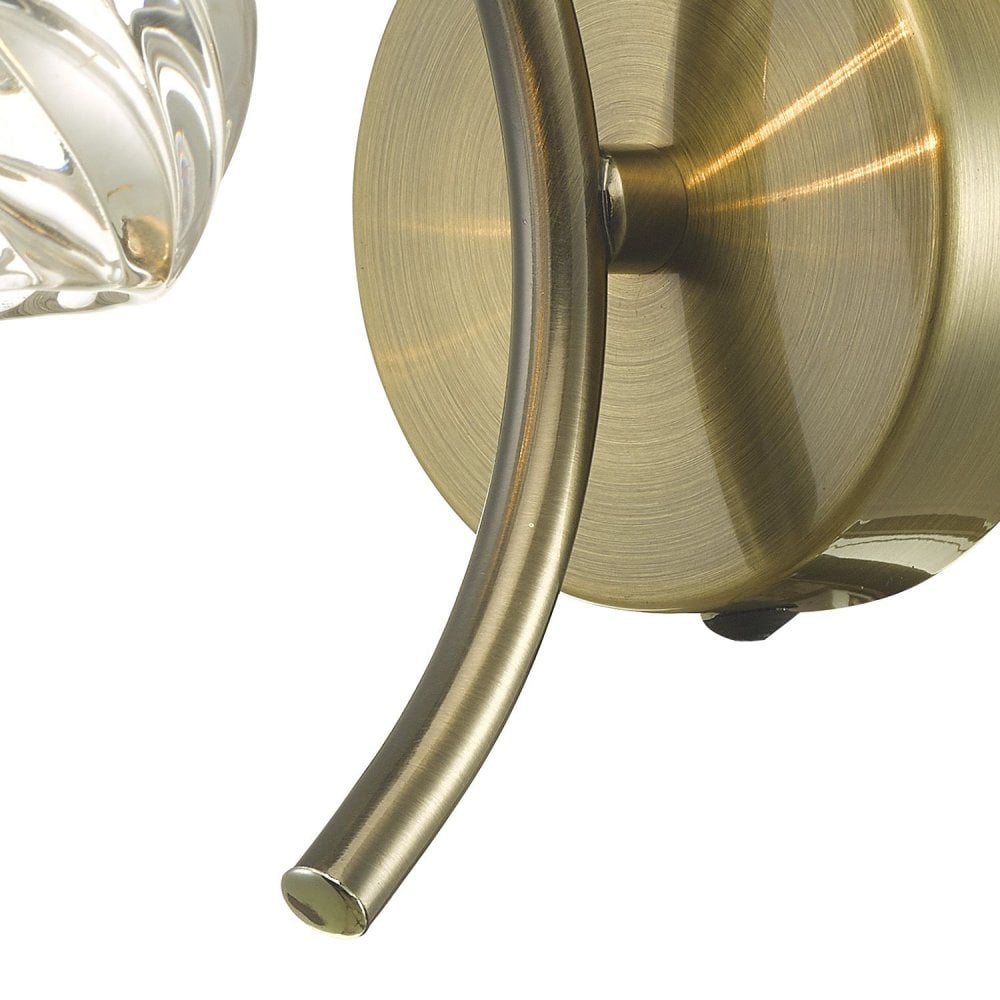 Nakita Wall Light In Antique Brass With Twisted Open Glass NAK0775-05