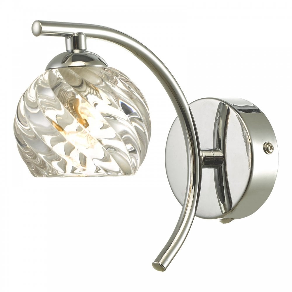 Nakita Wall Light In Polished Chrome With Twisted Open Glass NAK0750-05