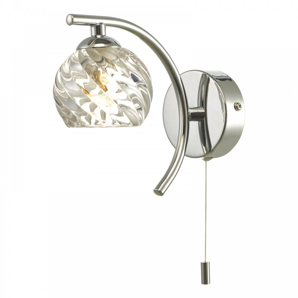 Nakita Wall Light In Polished Chrome With Twisted Open Glass NAK0750-05