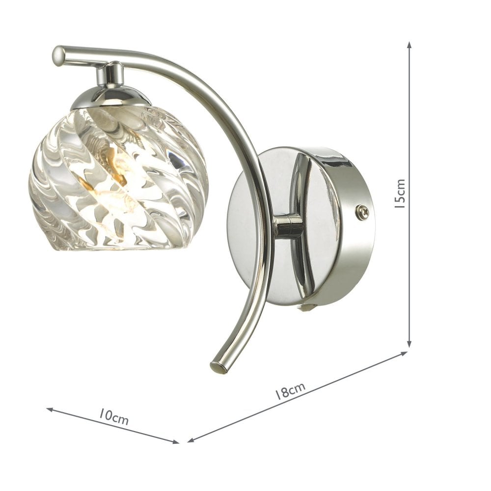 Nakita Wall Light In Polished Chrome With Twisted Open Glass NAK0750-05