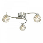 Nakita 3 Light Semi Flush Ceiling Light In Chrome With Twisted Open Glass NAK5350-05