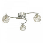 Nakita 3 Light Semi Flush Ceiling Light In Chrome With Twisted Open Glass NAK5350-05