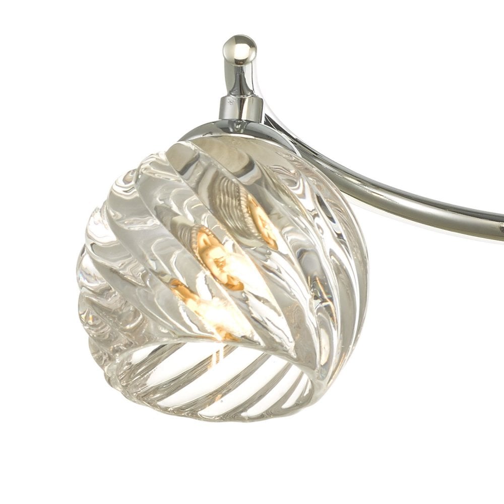 Nakita 3 Light Semi Flush Ceiling Light In Chrome With Twisted Open Glass NAK5350-05