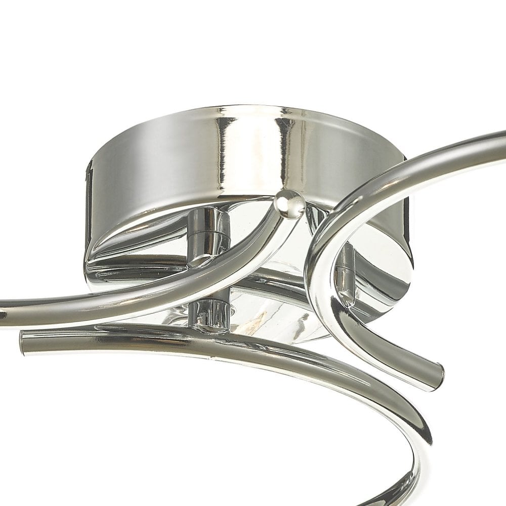 Nakita 3 Light Semi Flush Ceiling Light In Chrome With Twisted Open Glass NAK5350-05
