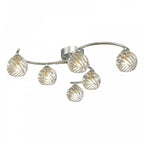Nakita 6 Light Semi Flush Ceiling Light In Chrome With Twisted Open Glass NAK6450-05