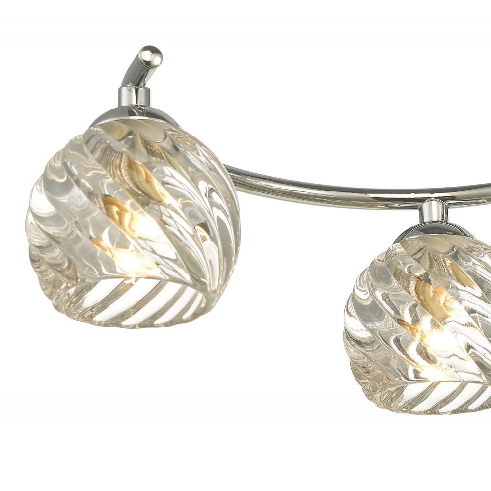 Nakita 6 Light Semi Flush Ceiling Light In Chrome With Twisted Open Glass NAK6450-05