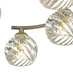 Nakita 6 Light Semi Flush Ceiling Light In Antique Brass With Twisted Open Glass NAK6475-05