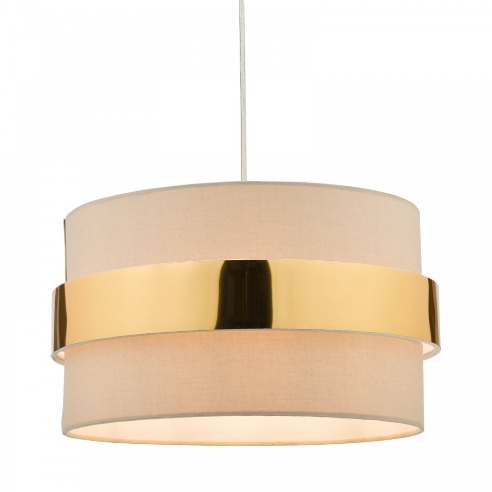 Oki Easy Fit Ceiling Shade In Taupe Finish With Gold Band OKI6529
