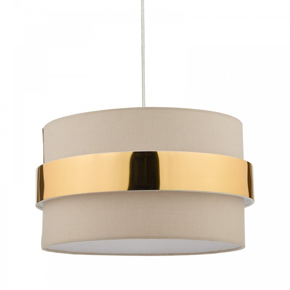 Oki Easy Fit Ceiling Shade In Taupe Finish With Gold Band OKI6529