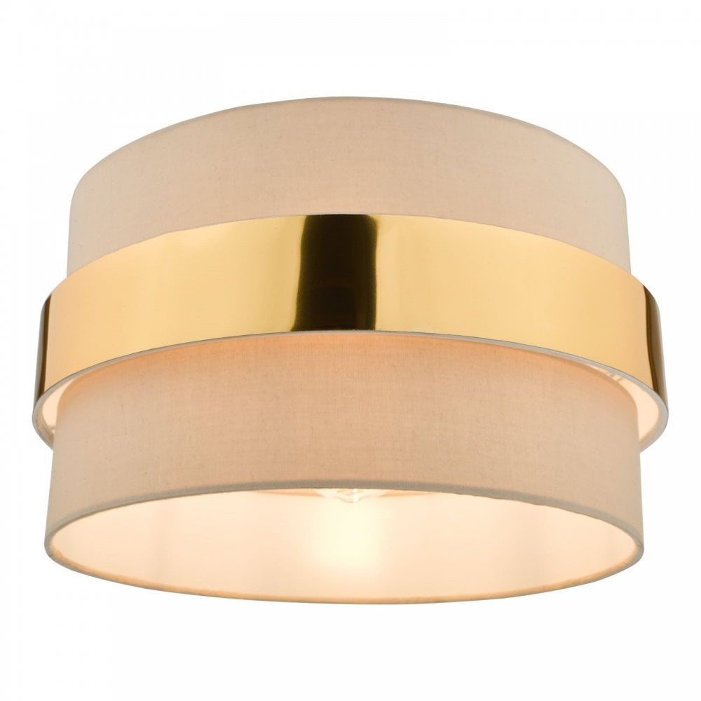 Oki Easy Fit Ceiling Shade In Taupe Finish With Gold Band OKI6529