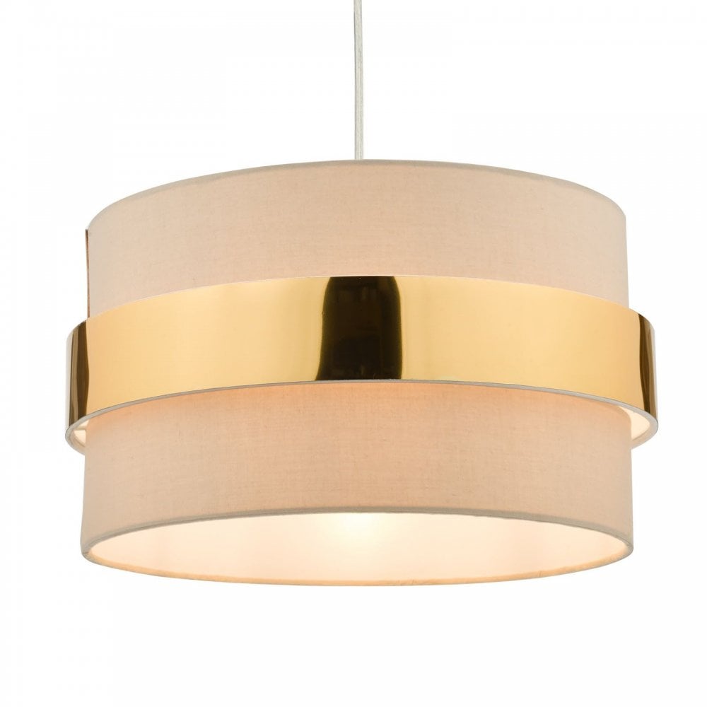 Oki Easy Fit Ceiling Shade In Taupe Finish With Gold Band OKI6529