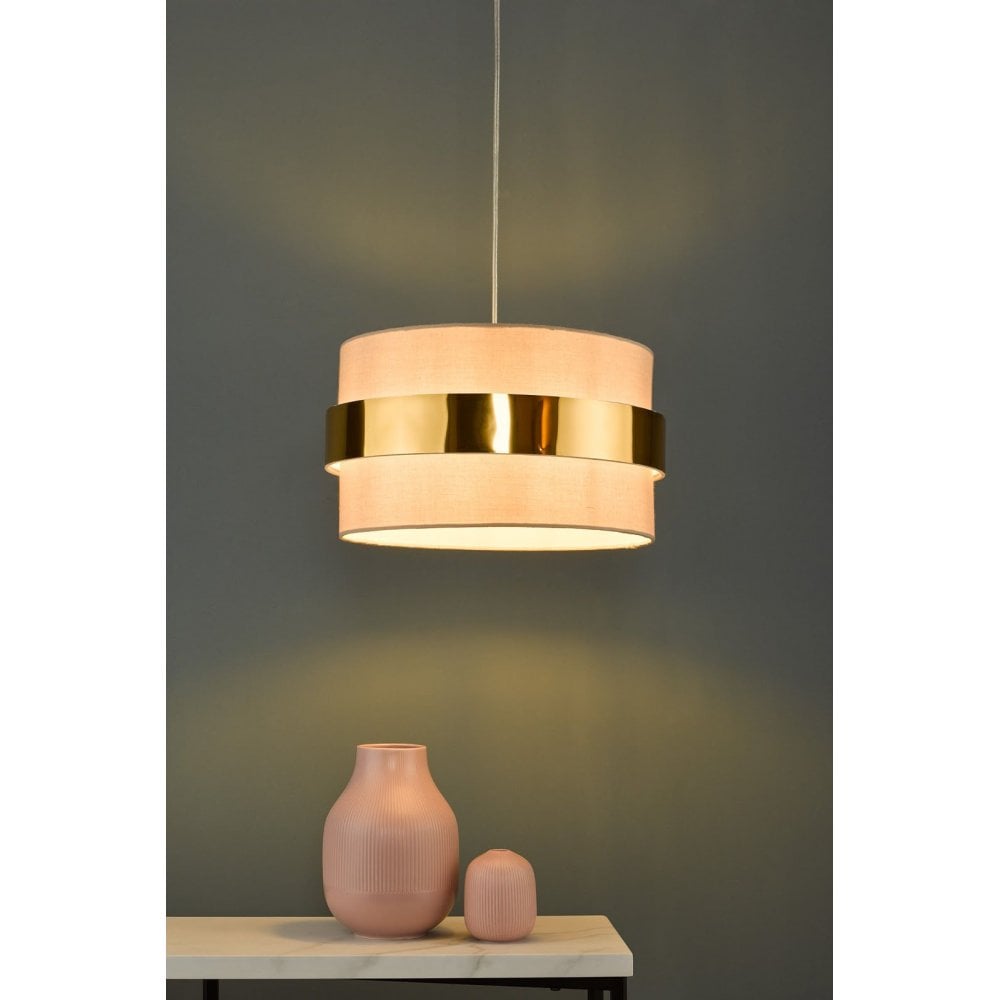 Oki Easy Fit Ceiling Shade In Taupe Finish With Gold Band OKI6529